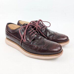 Cole Haan Lunargrand Wingtip Mens Shoes Size 10 Burgundy Oxblood Longwing